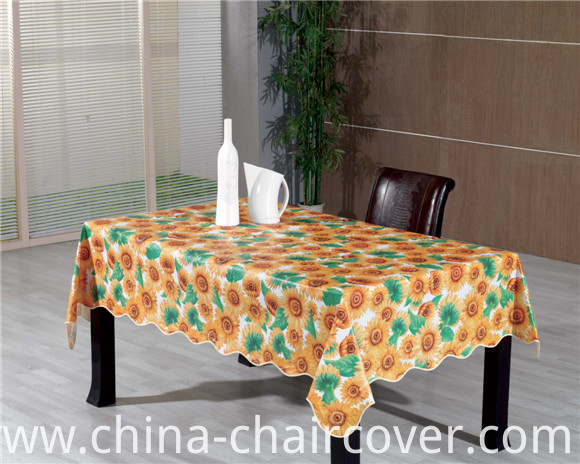 Colorful PVC Printed Pattern Tableclth Flannel Backing Tablecloth